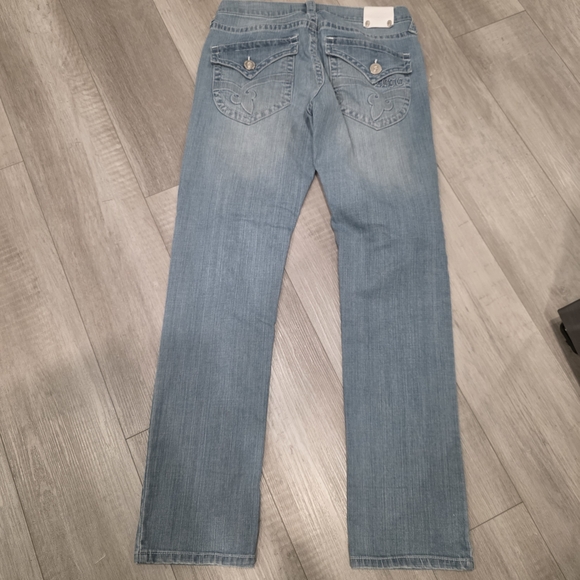 Laguna Beach Jean Co. Women’s Acid Wash Skull Studded Low Waist Straight Size 31 - Picture 2 of 15